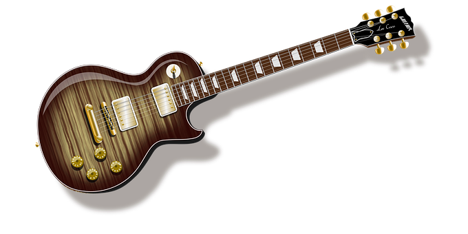 Classic Electric Guitaron Black PNG with transparent background