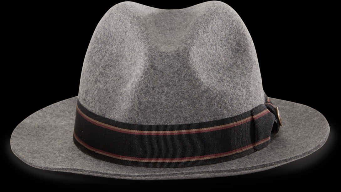 Classic Fedora Hat Black Band PNG with transparent background