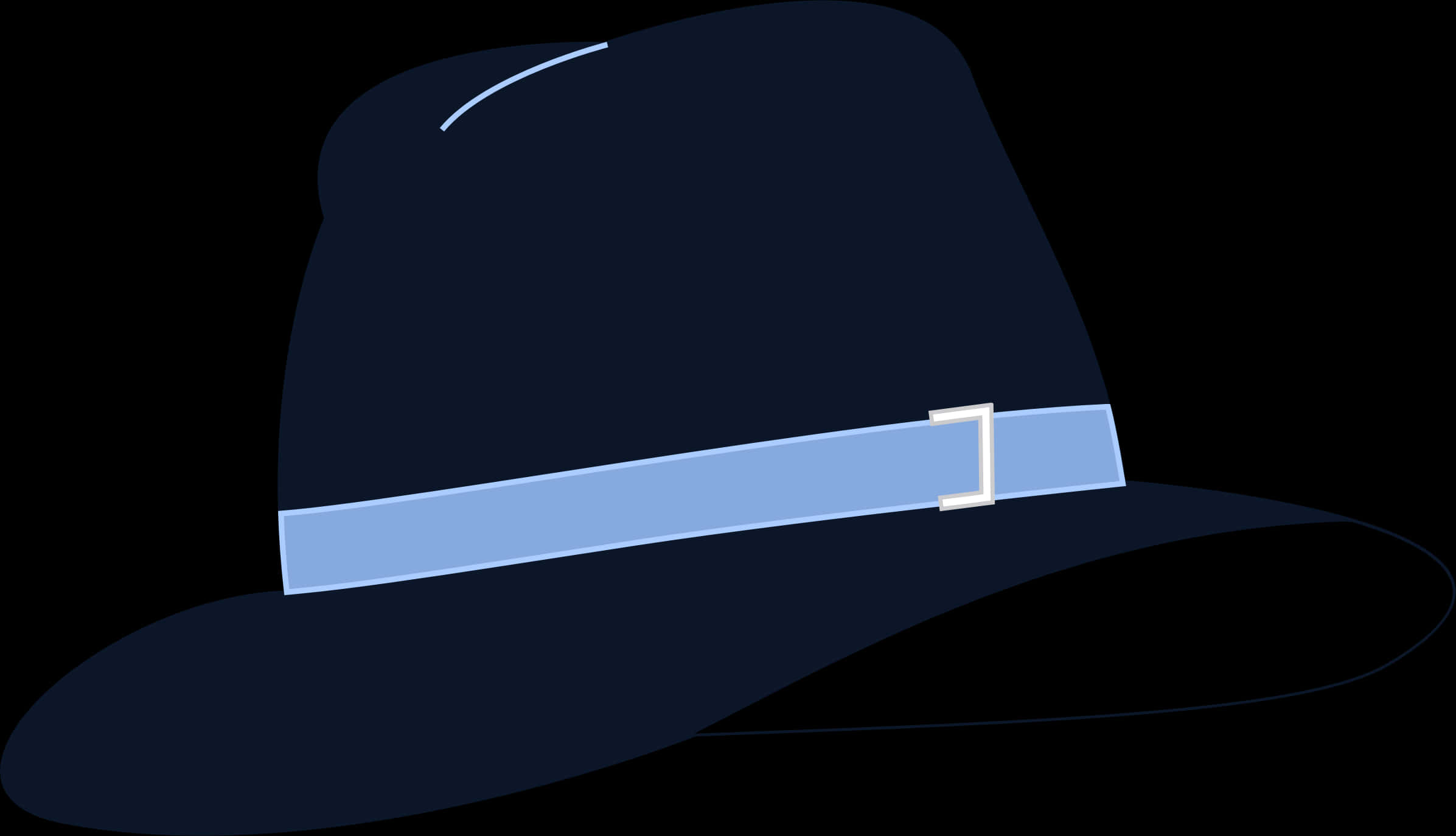 Classic Fedora Hat Illustration PNG with transparent background