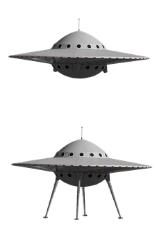Classic Flying Saucer U F O PNG with transparent background