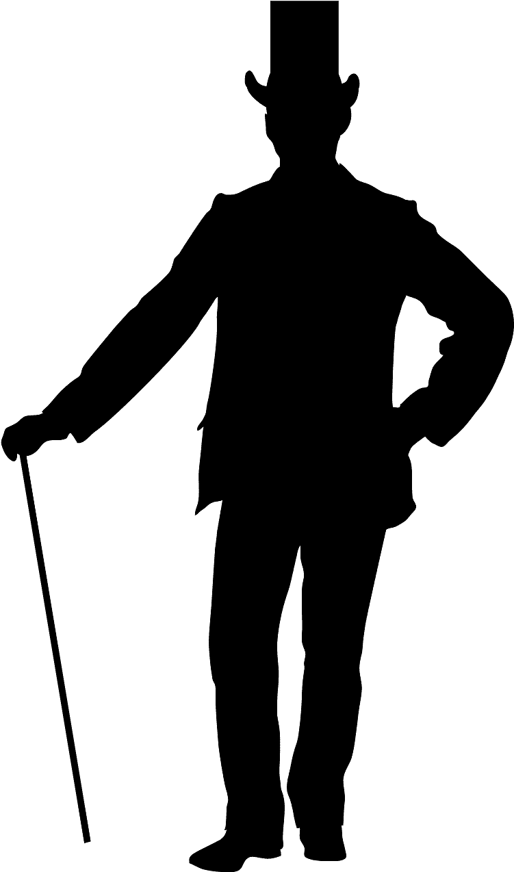 Classic Gentleman Silhouette PNG with transparent background