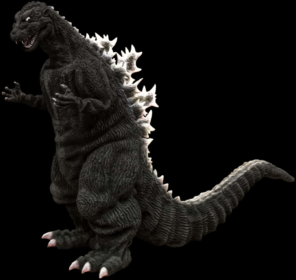 Classic Godzilla Figure Isolated PNG with transparent background