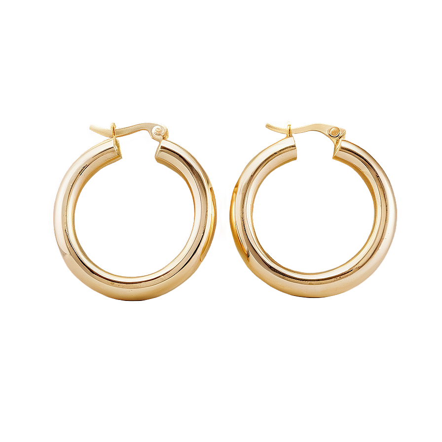 Classic Gold Hoop Earrings Png 06262024