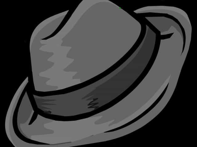 Classic Gray Fedora Hat Illustration PNG with transparent background