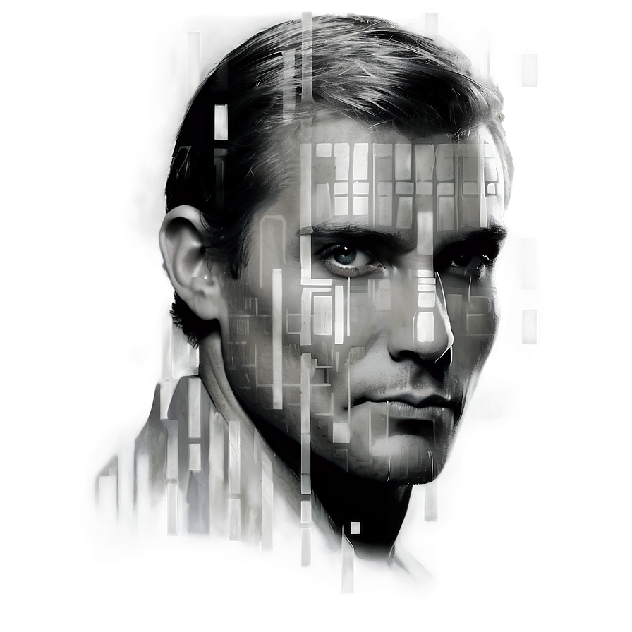 Classic Grayscale Portrait Png Vxh