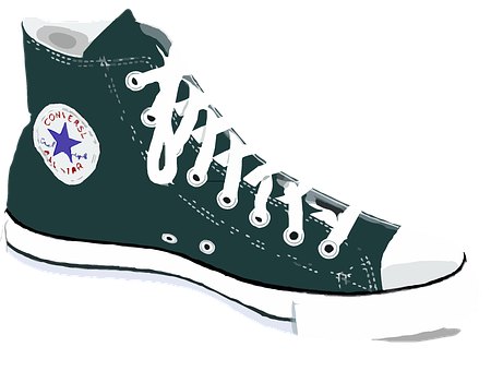 Classic High Top Sneaker Illustration PNG with transparent background