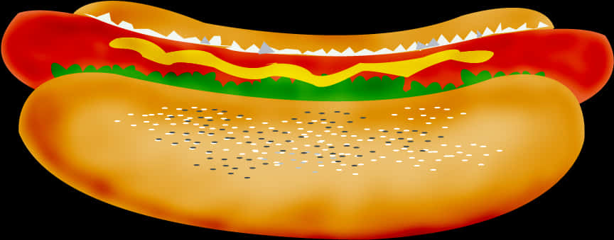 Classic Hot Dog Illustration