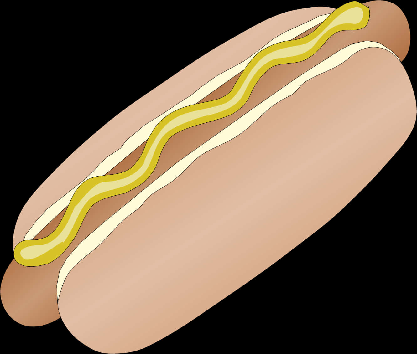 Classic Hot Dog With Mustard Illustration