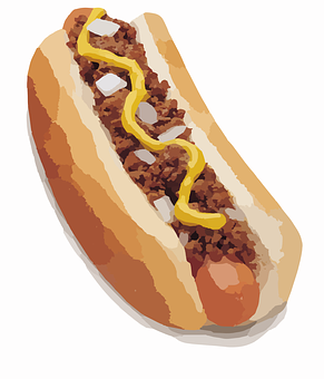 Classic Hotdog Illustration PNG with transparent background