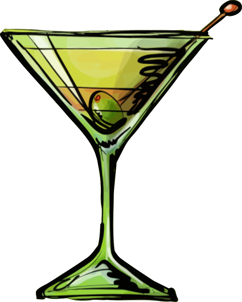 Classic Martini Cocktail Illustration