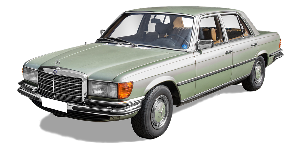 Classic Mercedes Benz Sedan PNG with transparent background