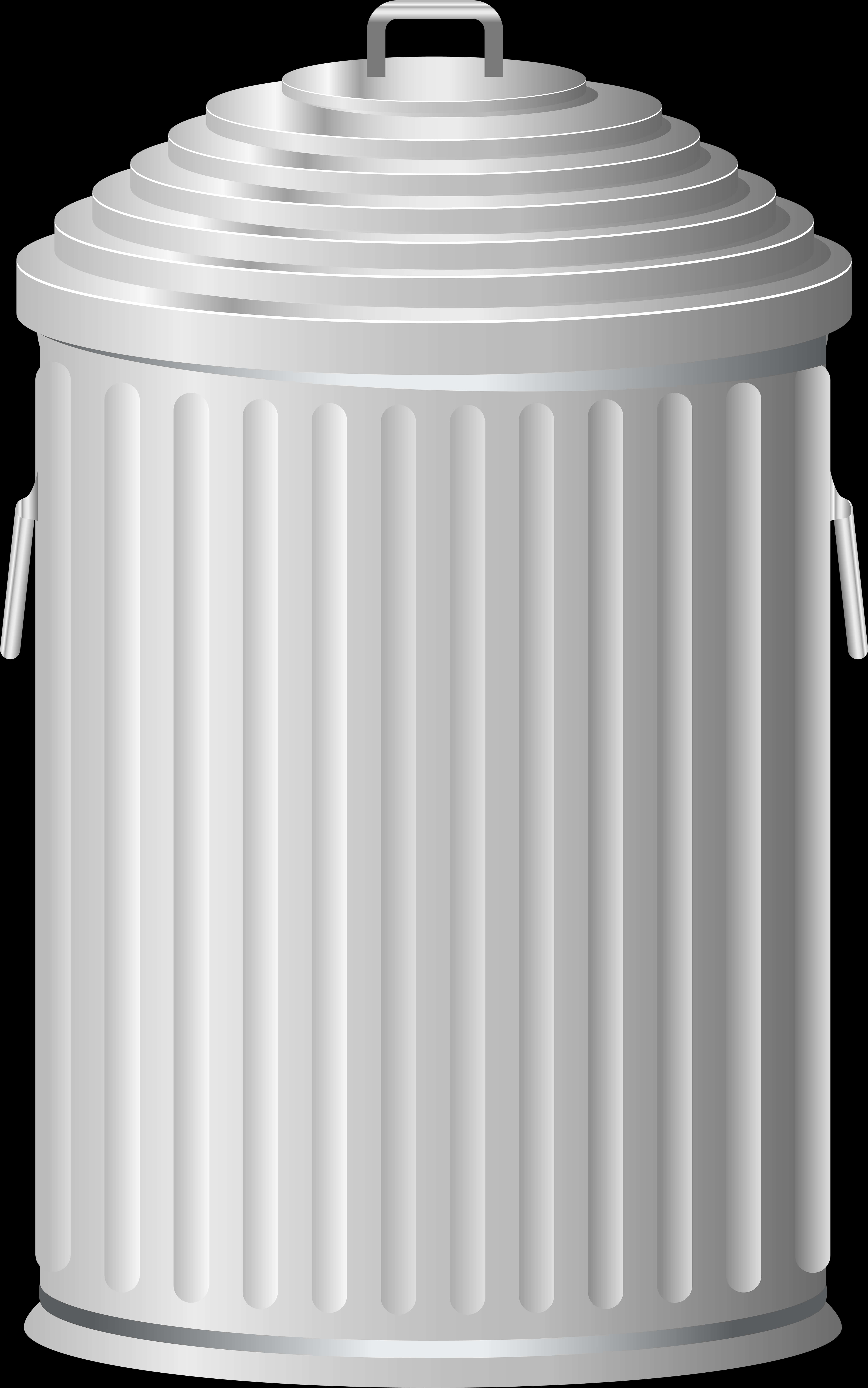 Classic Metal Trash Can Vector PNG with transparent background