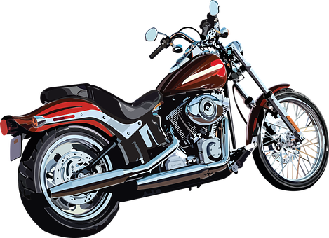 Classic Motorcycle Illustration PNG with transparent background