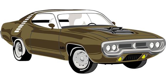 Classic Muscle Car Illustration PNG with transparent background