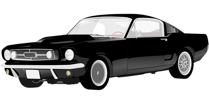 Classic Muscle Car Vector PNG with transparent background