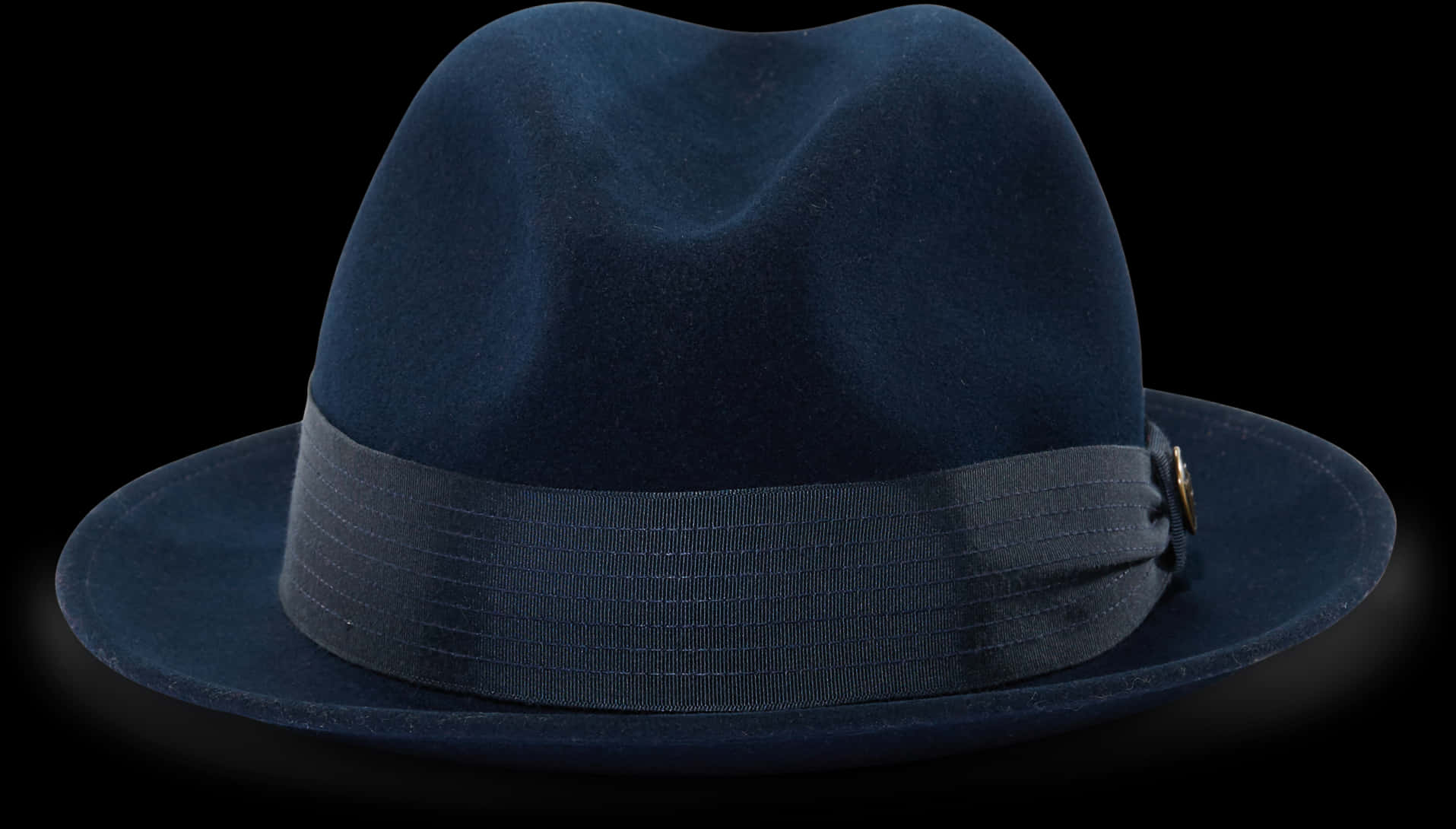Classic Navy Fedora Hat PNG with transparent background