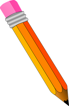 Classic Orange Pencil Illustration PNG with transparent background