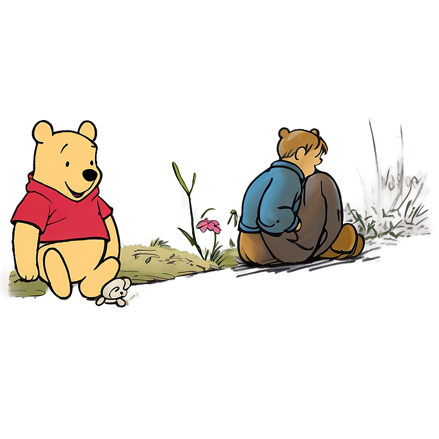 Classic Pooh Sketch Png Vge81