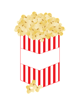 Classic Popcorn Box Illustration PNG with transparent background