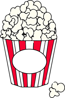 Classic Popcorn Bucket Clipart PNG with transparent background