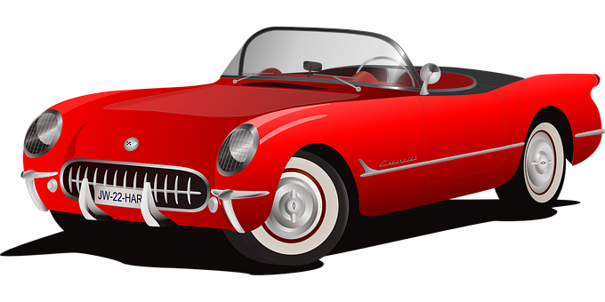 Classic Red Convertible Illustration