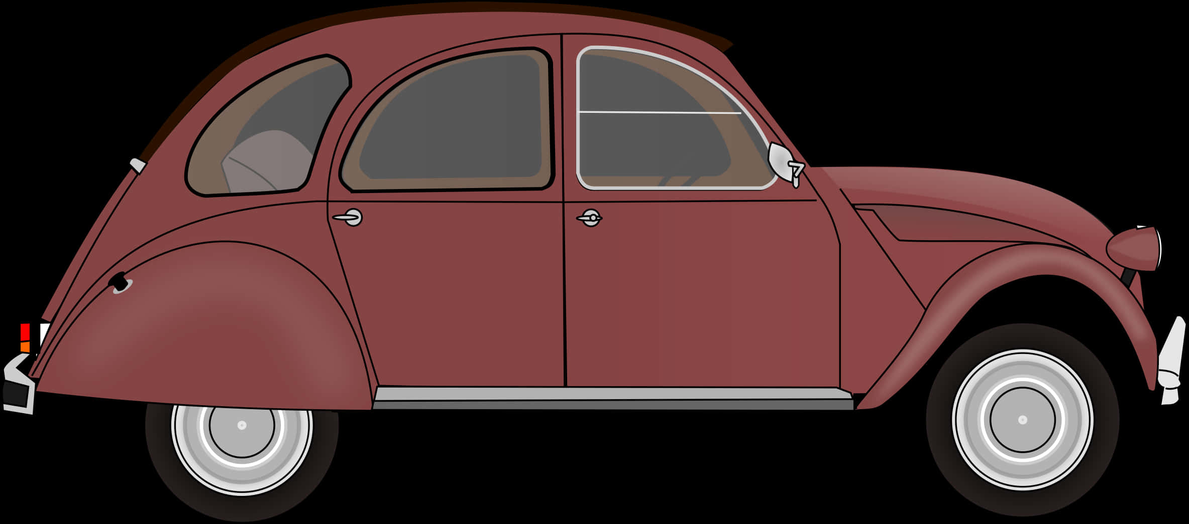 Classic Red Vintage Car Illustration