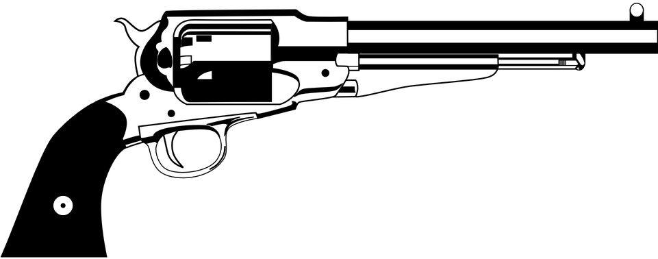 Black And White Revolver, HD Png Download PNG with transparent background