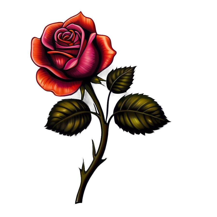 Classic Rose Tattoo Design PNG 22 PNG with transparent background