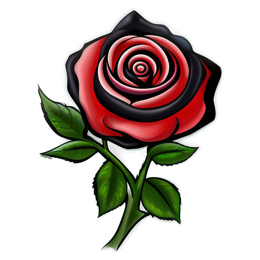 Classic Rose Tattoo Design PNG oar PNG with transparent background