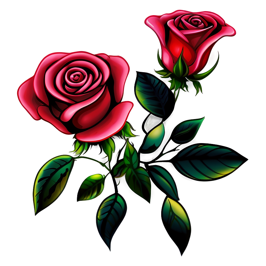 Classic Rose Tattoo Design PNG tvv87 PNG with transparent background