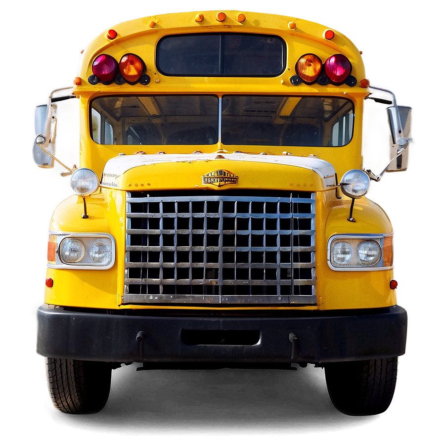 Classic School Bus Front View PNG 05242024 PNG image with a transparent background, free high-resolution download