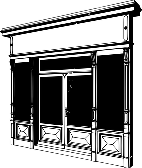 Classic Shopfront Vector Illustration PNG with transparent background
