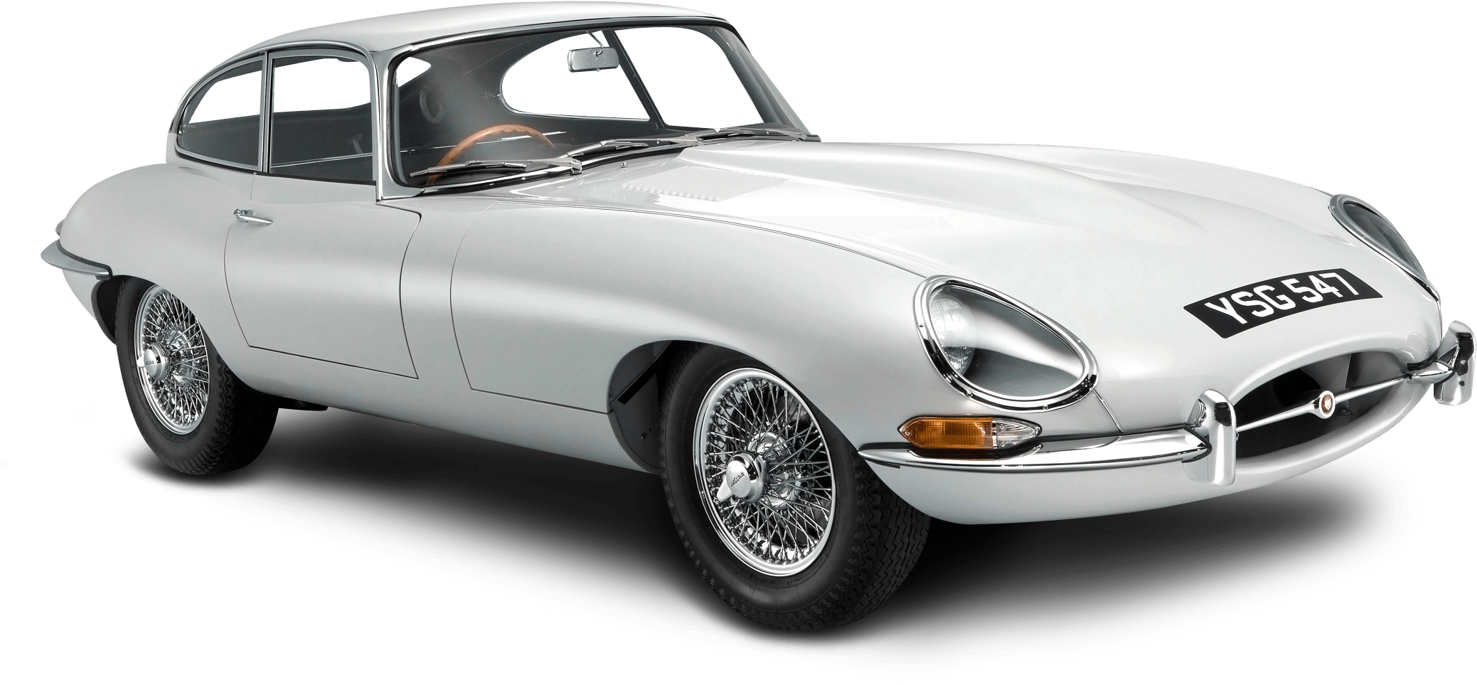 Classic Silver Jaguar E Type Coupe