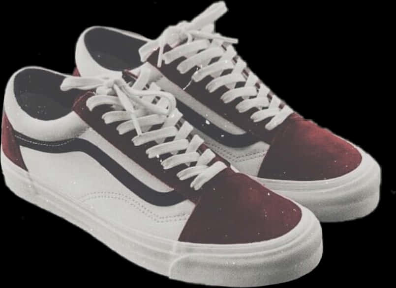 Classic Skate Sneakers Red White PNG image with a transparent background, free high-resolution download