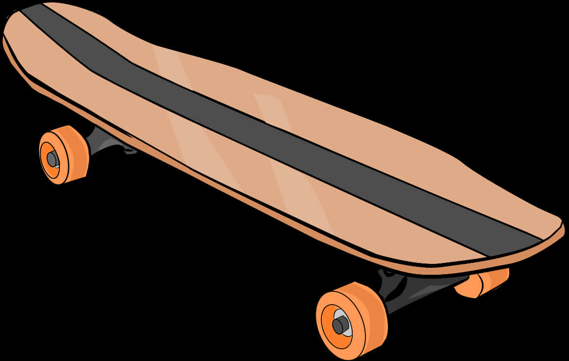 Classic Skateboard Vector Illustration PNG with transparent background