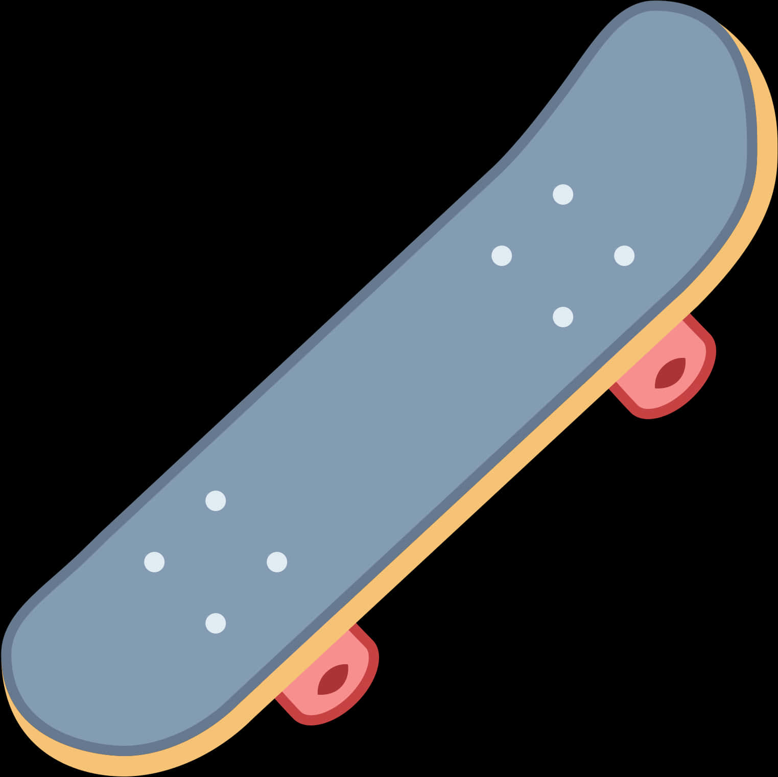 Classic Skateboard Vector Illustration PNG with transparent background