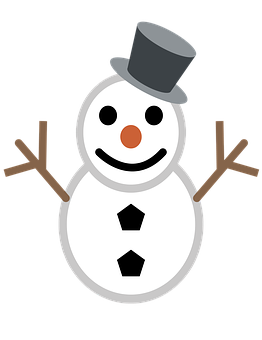 Classic Snowman Clipart PNG with transparent background