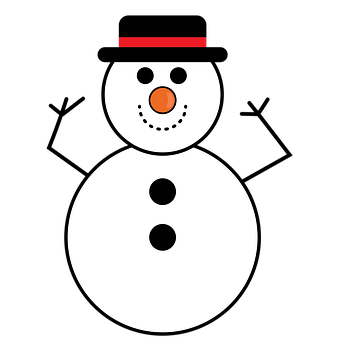 Classic Snowman Graphic PNG with transparent background