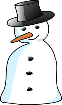 Classic Snowmanwith Top Hat PNG with transparent background