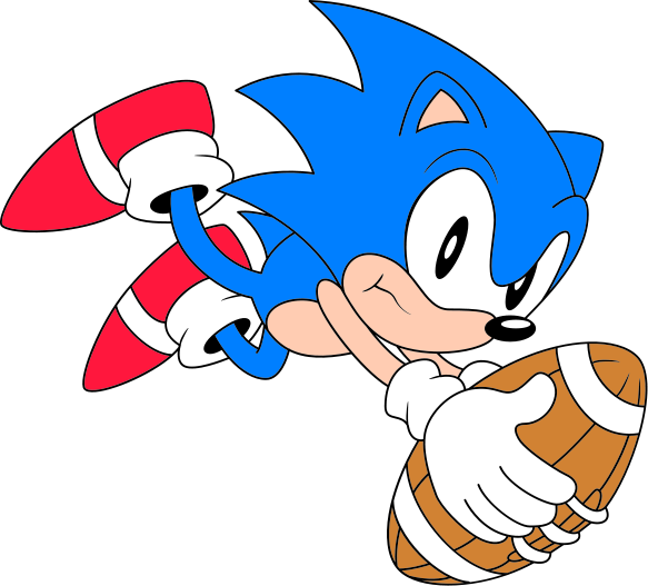 Classic Sonic Speeding With Football.png