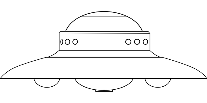 Classic U F O Silhouette PNG with transparent background