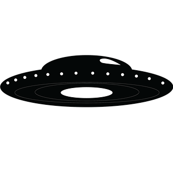 Classic U F O Silhouette PNG with transparent background
