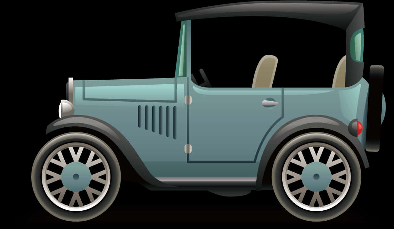 Classic Vintage Car Vector Illustration PNG image with a transparent background, free high-resolution download
