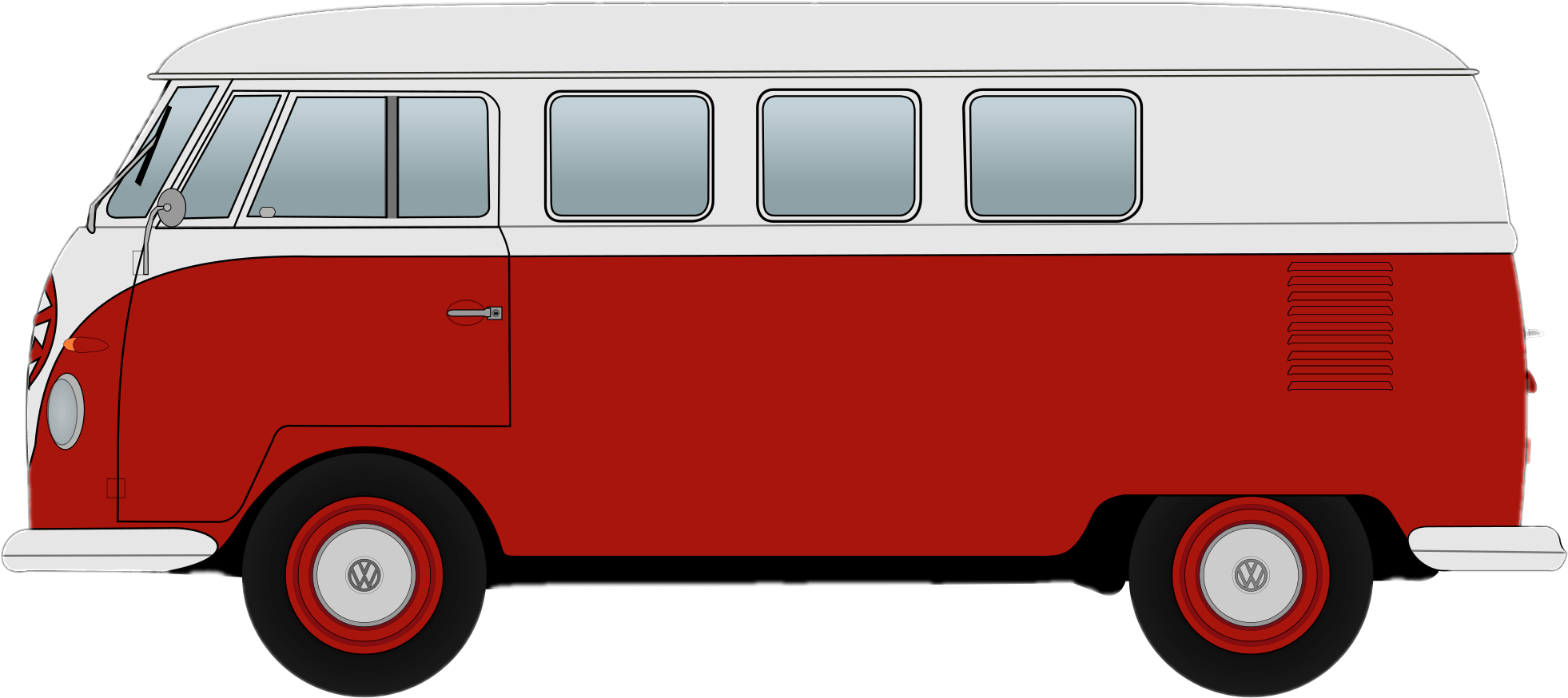 Red Volkswagen Camper Van Clipart - Volkswagen Type 2, HD Png Download PNG with transparent background