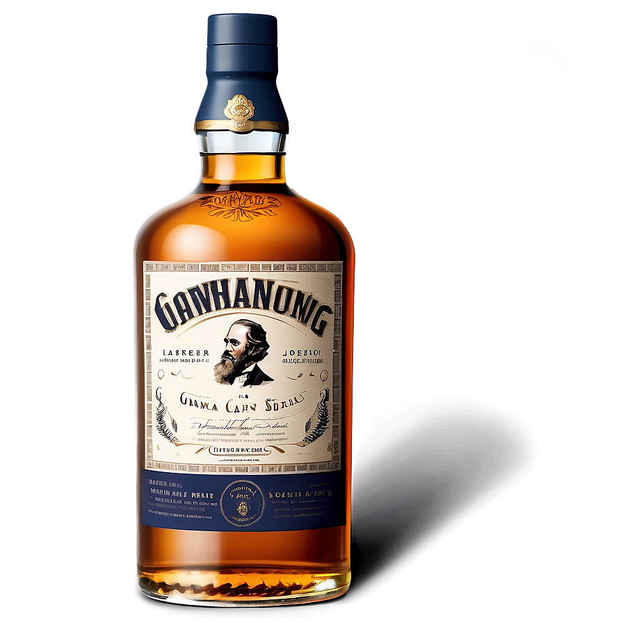 Classic Whiskey Bottle PNG 3 PNG image with a transparent background, free high-resolution download