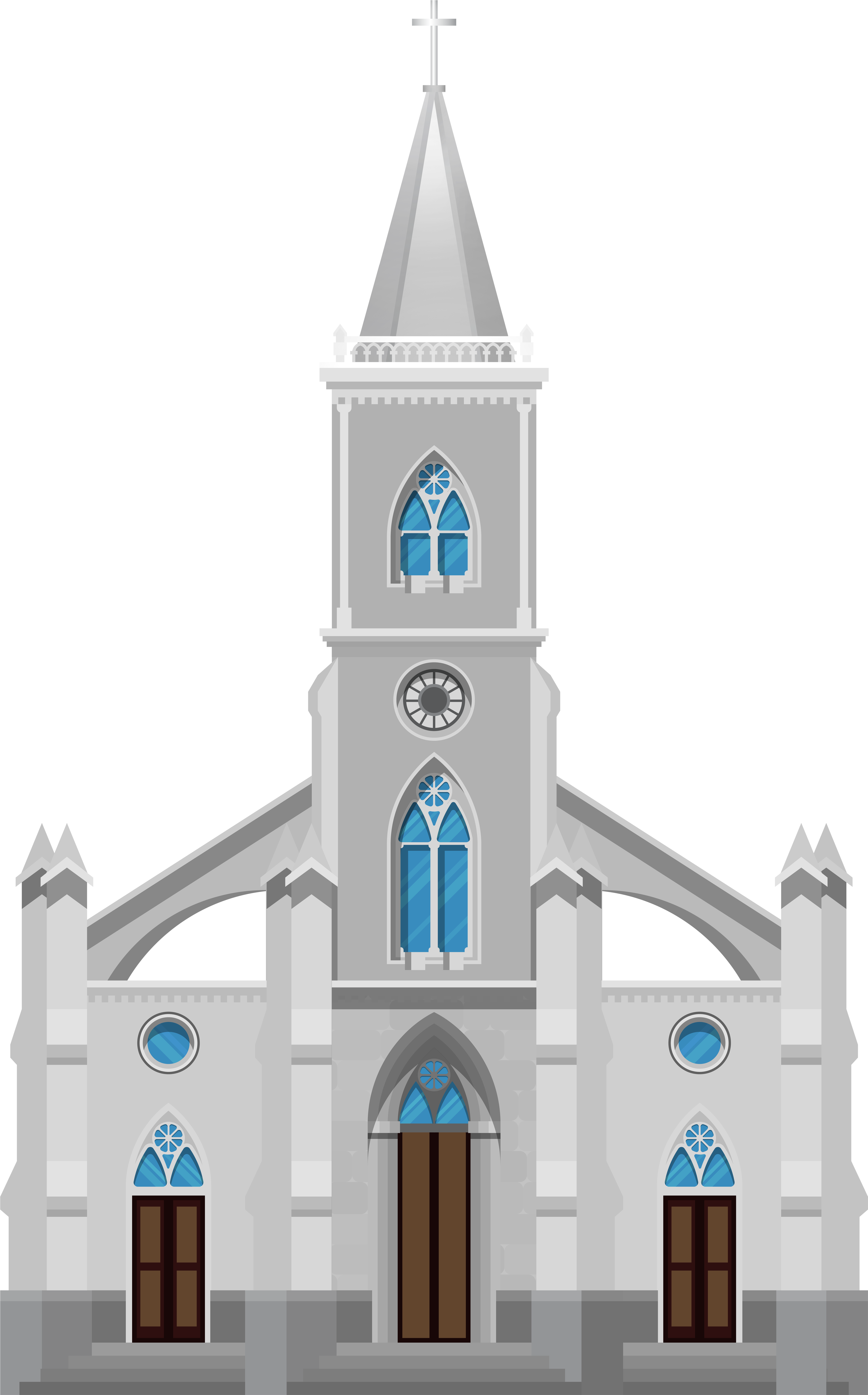 Classic White Church Illustration