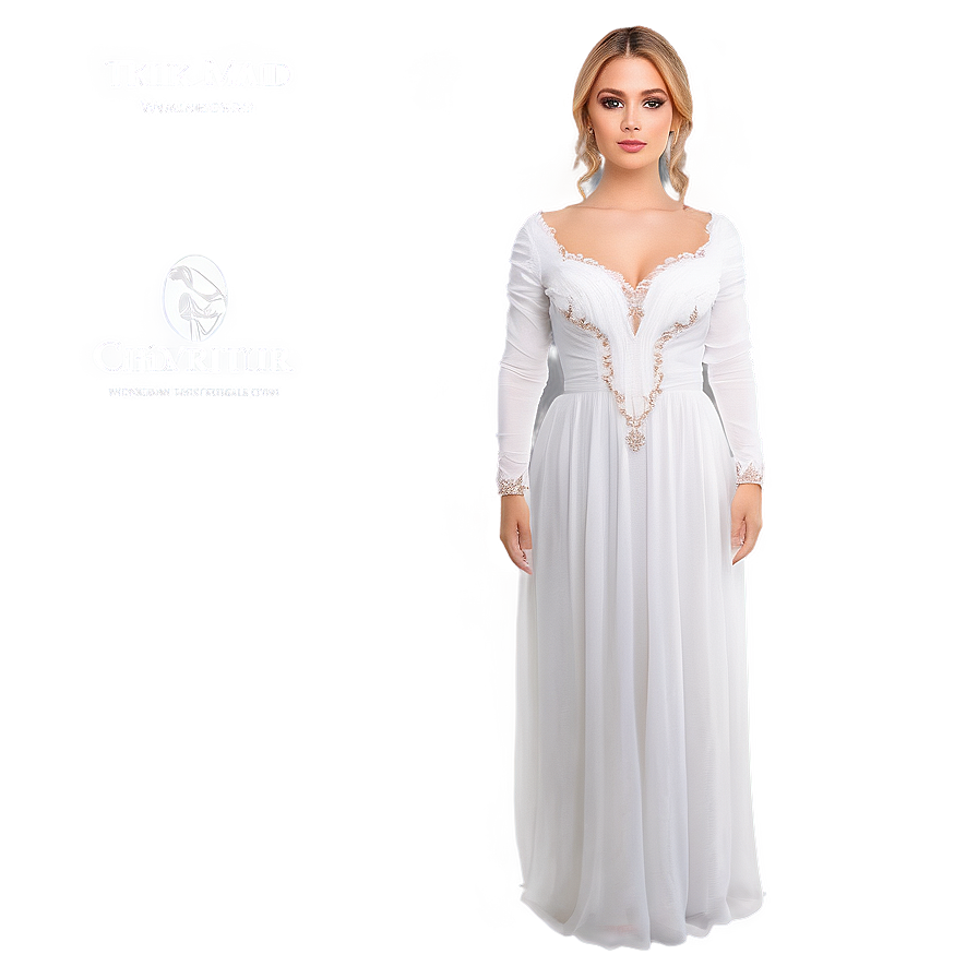 Classic White Gown Png Mbe97