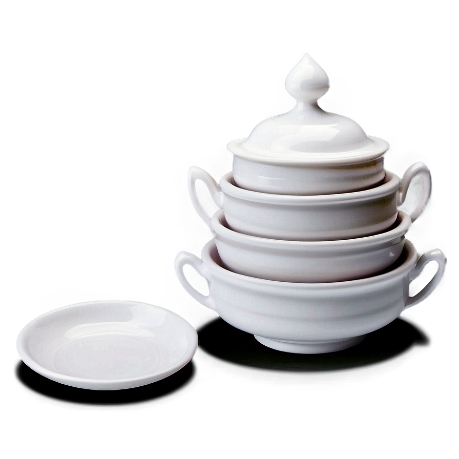 Classic White Porcelain Dishes Png 25