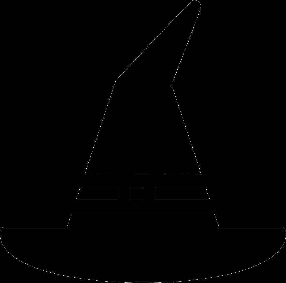 Classic Witch Hat Silhouette PNG image with a transparent background, free high-resolution download