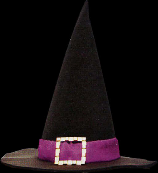 Classic Witch Hatwith Purple Band PNG image with a transparent background, free high-resolution download